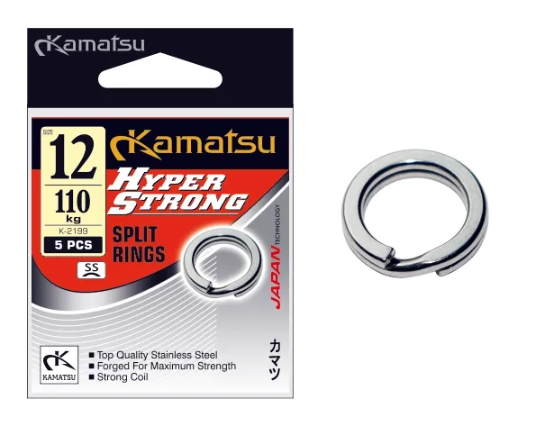 SNECI - Horgász webshop és horgászbolt - KAMATSU Hyper Strong Split Ring K-2199 Stainless Steel 4.5mm 21kg