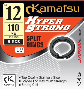 SNECI - Horgász webshop és horgászbolt - KAMATSU Hyper Strong Split Ring K-2199 BLN 7mm 50kg