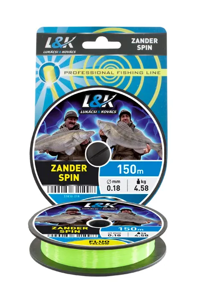 SNECI - Horgász webshop és horgászbolt - L&K ZANDER SPIN FLUO SÁRGA monofil zsinór 150M 0,18MM