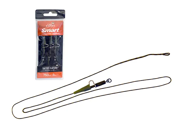 SNECI - Horgász webshop és horgászbolt - CARP EXPERT ELŐKÖTÖTT TÁVDOBÓ LEADCORE SZERELÉK KARIKÁS FORGÓVAL 3 DB/CSOMAG