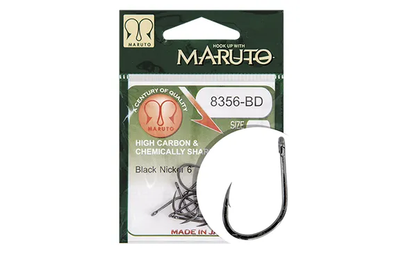 SNECI - Horgász webshop és horgászbolt - MARUTO HOROG 8356-BD CARP HOOKS BARBED FORGED STRAIGHT EYE HC  BLACK NICKEL 6