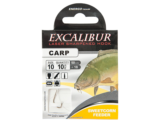 Excalibur kötött horog sweetcorn feeder, bn no.10