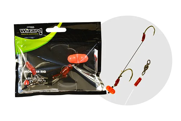 SNECI - Horgász webshop és horgászbolt - WIZARD MONSTER SURFACE LIVEBAIT DOUBLE MONOBRAID RIG 9/0+11/0 ROUND