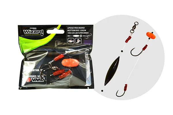 SNECI - Horgász webshop és horgászbolt - WIZARD MONSTER UPOSE PRO MONO BOTTOM RIG 30G 9/0+11/0 ROUND