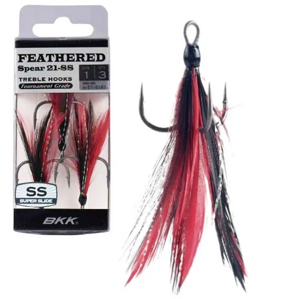 SNECI - Horgász webshop és horgászbolt - BKK_FEATHERED SPEAR-21 SS  8#  3DB/CSOMAG  RED-BLACK