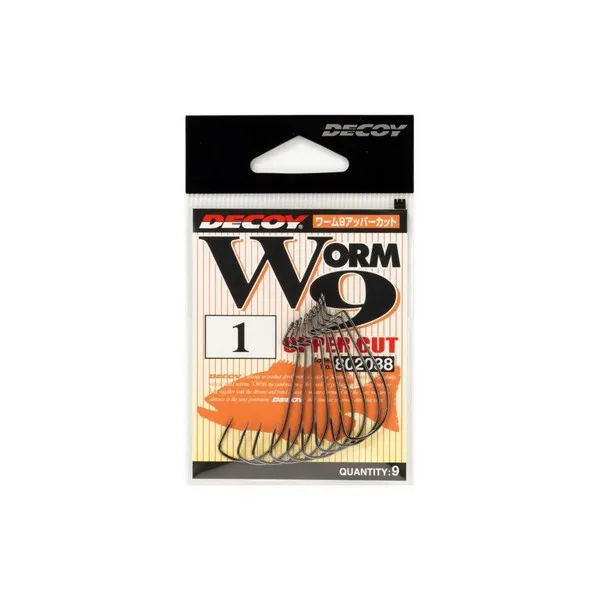 SNECI - Horgász webshop és horgászbolt - DECOY WORM9 UPPERCUT #1 NS BLACK 9PCS/BAG