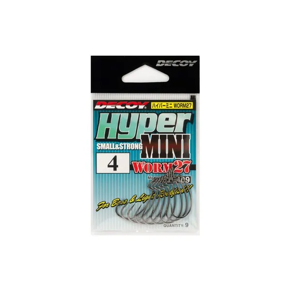 SNECI - Horgász webshop és horgászbolt - DECOY WORM27 HYPER MINI #2 NS BLACK 9PCS/BAG