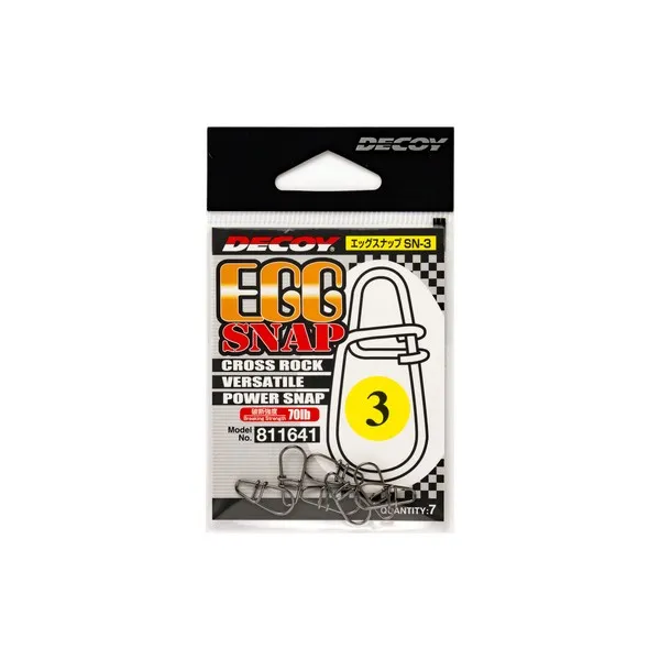 SNECI - Horgász webshop és horgászbolt - DECOY SN-3 EGG SNAP #1 NS BLACK 7PCS/BAG