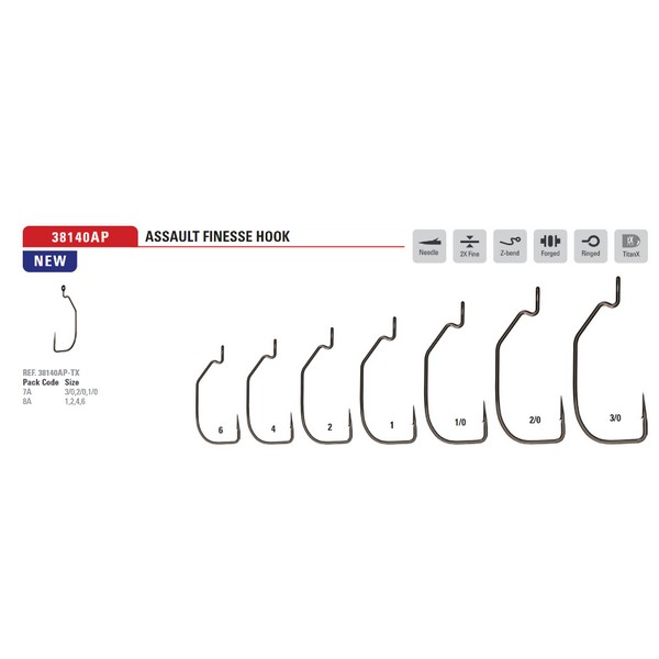 SNECI - Horgász webshop és horgászbolt - MUSTAD ASSAULT FINESSE TITANX 2/1 7DB/CS