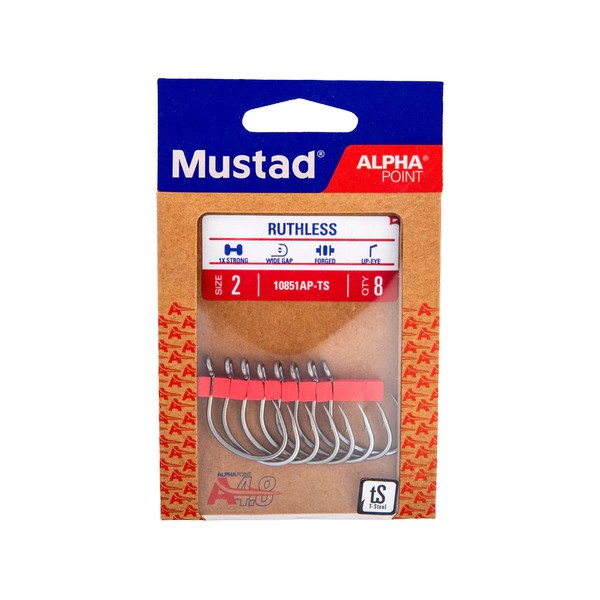 SNECI - Horgász webshop és horgászbolt - MUSTAD RUTHLESS EYED, 2/0 6DB/CSOMAG