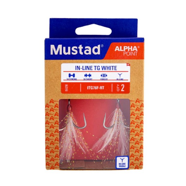 SNECI - Horgász webshop és horgászbolt - MUSTAD IN-LINE TRIPLE GRIP, RED TINSEL, 1 2DB/CSOMAG