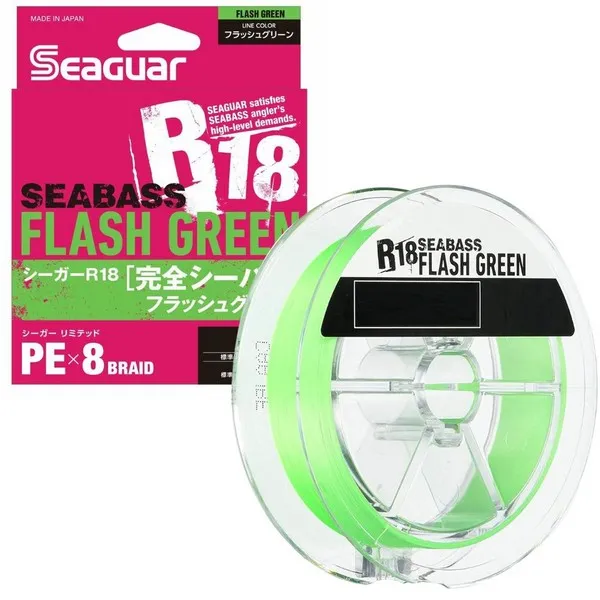 SNECI - Horgász webshop és horgászbolt - SEAGUAR R18 KANZEN SEABASS FLASH GREEN 150M 1.0GOU