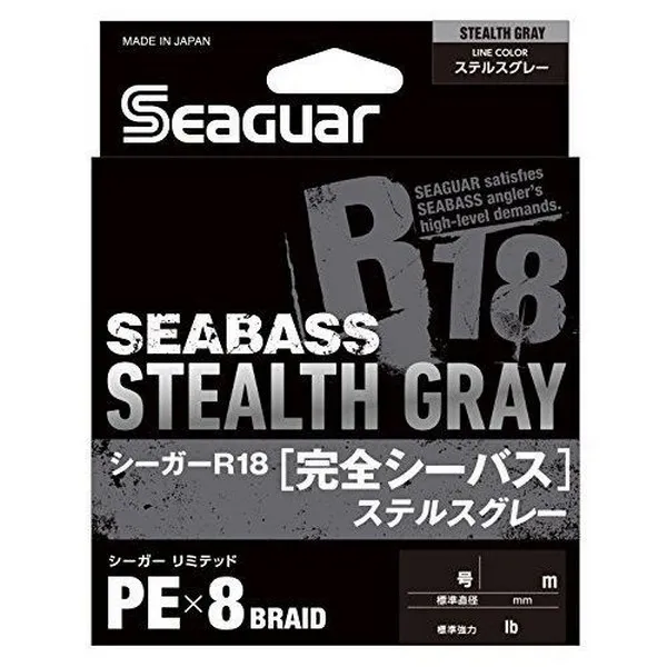 SNECI - Horgász webshop és horgászbolt - SEAGUAR R18 KANZEN SEABASS STEALTH GRAY 150M 1.0GOU