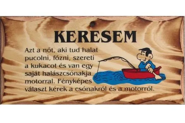 SNECI - Horgász webshop és horgászbolt - FATÁBLA 'KERESEM'