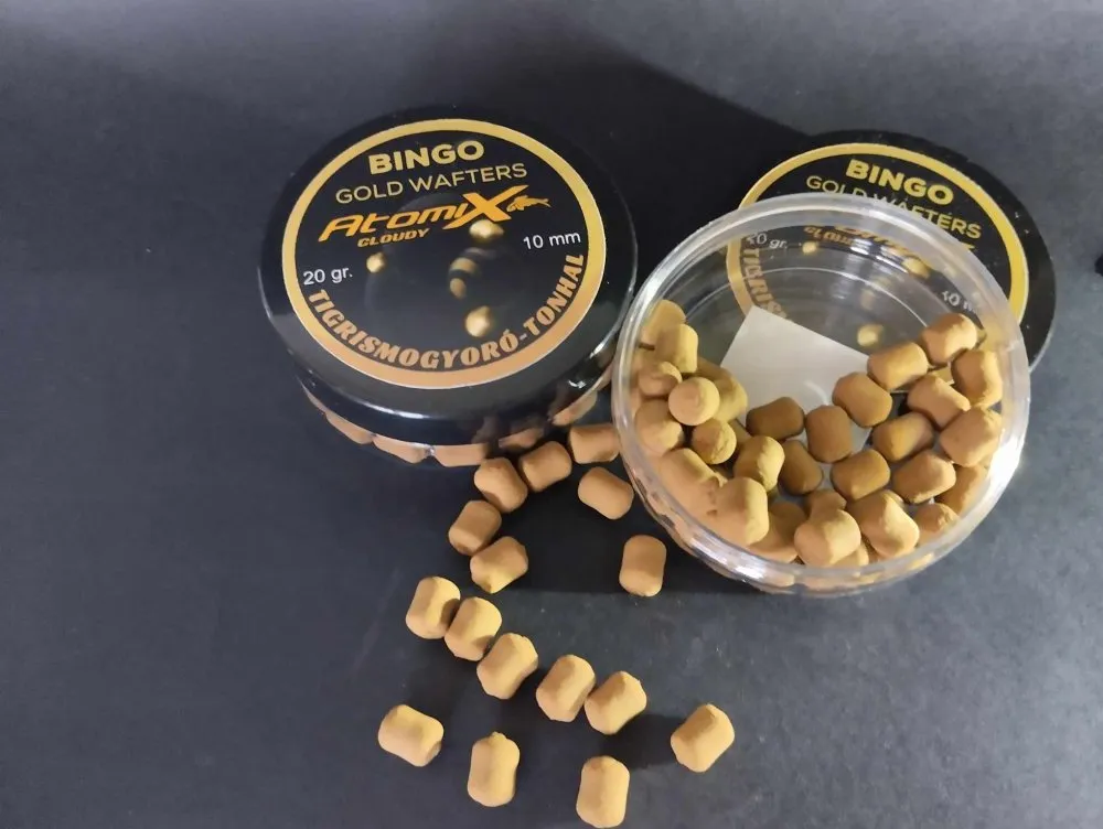 SNECI - Horgász webshop és horgászbolt - ATOMIX 20G 10MM BINGÓ GOLD WAFTERS TIGRISMOGYORÓ-TONHAL