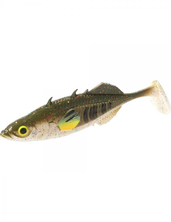 SNECI - Horgász webshop és horgászbolt - Mikado Real Fish Stickleback 5cm - Green Pumpkin