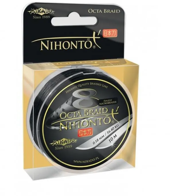 SNECI - Horgász webshop és horgászbolt - Mikado Nihonto Octa Braid Fekete 0,30mm 150m fonott zsinór