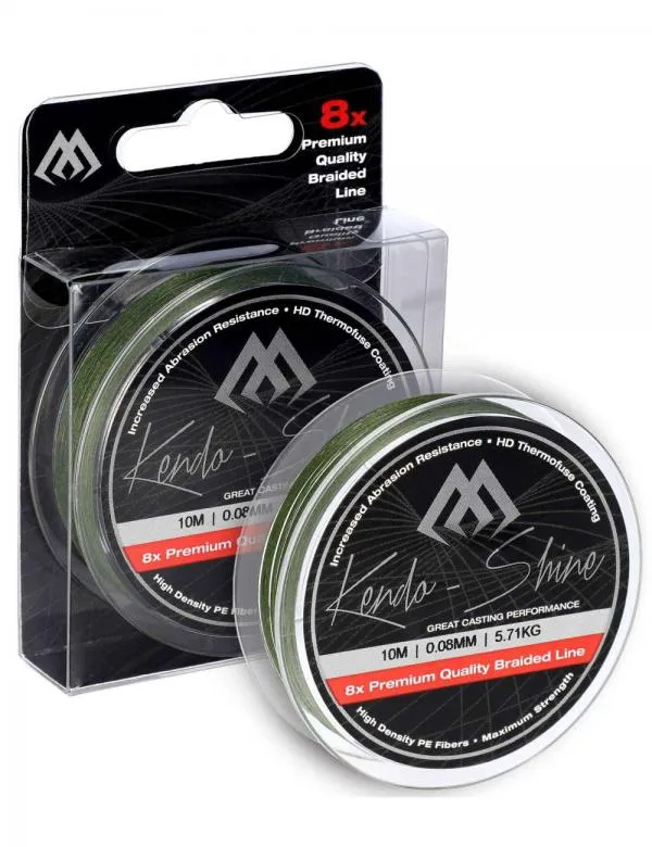 SNECI - Horgász webshop és horgászbolt - Mikado Kendo Shine Green 0.10mm 10m Fonott Előkezsinór