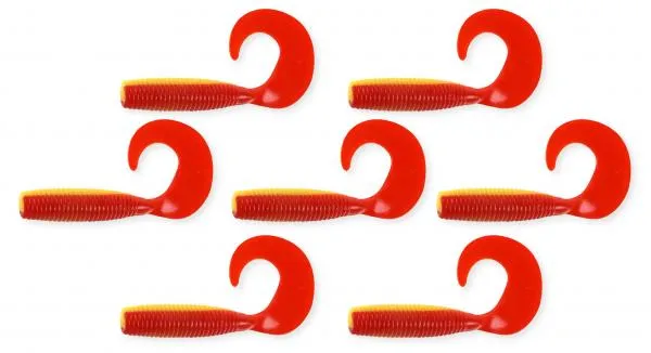 SNECI - Horgász webshop és horgászbolt - Twister 6cm 7db/cs  sárga-piros
