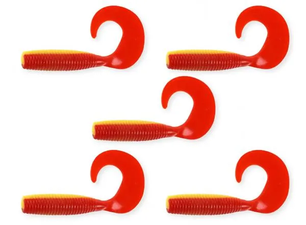 SNECI - Horgász webshop és horgászbolt - Twister 7,5cm  5db/cs sárga-piros