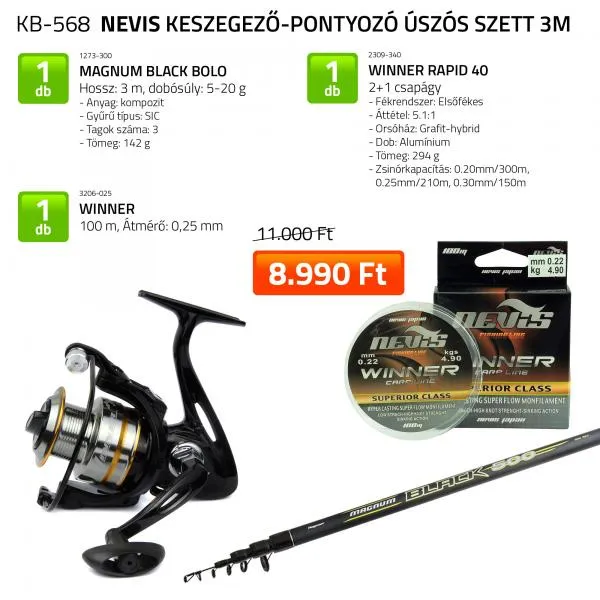 SNECI - Horgász webshop és horgászbolt - Keszegező pontyozó úszós szett 3m  1273-300+ 2309-340+ 3206-025