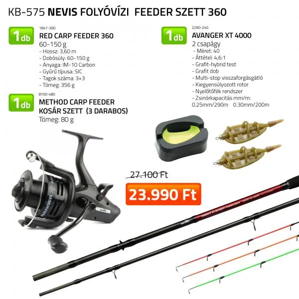 SNECI - Horgász webshop és horgászbolt - Folyóvízi Feeder szett 360  1847-360+ 2290-240+ 8100-480