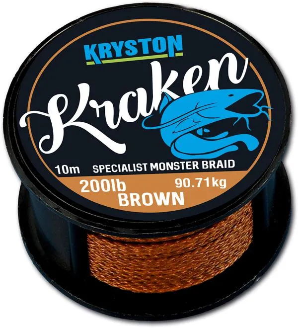 SNECI - Horgász webshop és horgászbolt - Kryston Kraken Monster Braid 200Lbs 10m Brown fonott előkezsinór