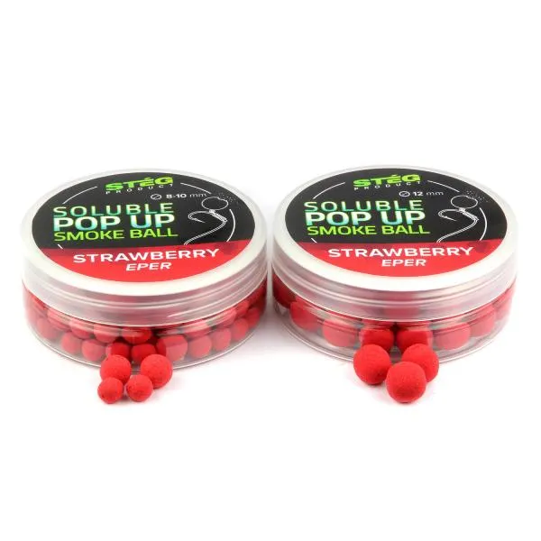 SNECI - Horgász webshop és horgászbolt - Stég Product Soluble Pop Up Smoke Ball 8-10mm Strawberry 20g