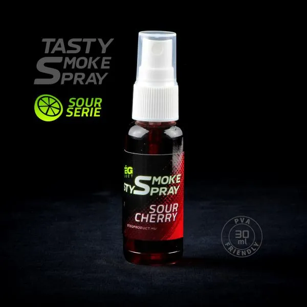 SNECI - Horgász webshop és horgászbolt - Stég Tasty Smoke Spray Sour Cherry 30ml