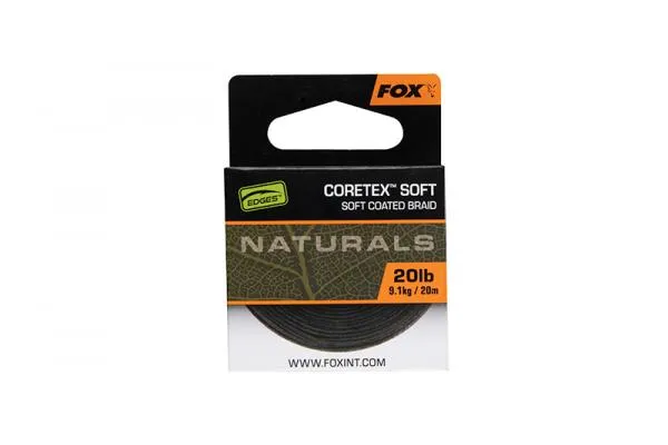 SNECI - Horgász webshop és horgászbolt - Fox Naturals Coretex Soft x 20M 25lb/11.3kg Fonott előkezsinór