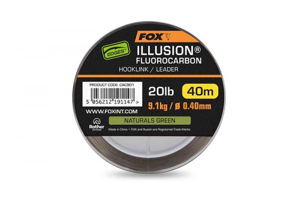 SNECI - Horgász webshop és horgászbolt - Edges Illusion Fluorocarbon 20lb 9.1kg (0.40mm) x 40m - Naturals Green