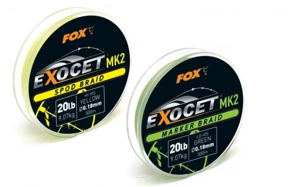 SNECI - Horgász webshop és horgászbolt - Exocet® MK2 Spod & Marker Braid - 0.18mm/20lb x300m Spod -Yellow fonott zsinór