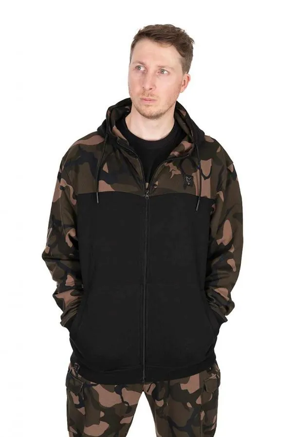 SNECI - Horgász webshop és horgászbolt - LW BLack / Camo Split Zip Hoody SMALL