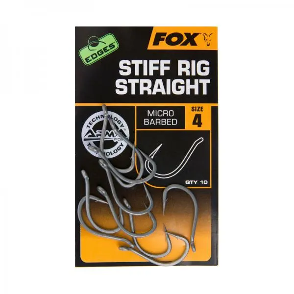SNECI - Horgász webshop és horgászbolt - FOX EDGES Stiff Rig Straight - Size 4 horog