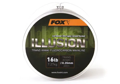 SNECI - Horgász webshop és horgászbolt - FOX Illusion® Mainline - Trans Khaki 16lb/0.35mm Fluorcarbon zsinór