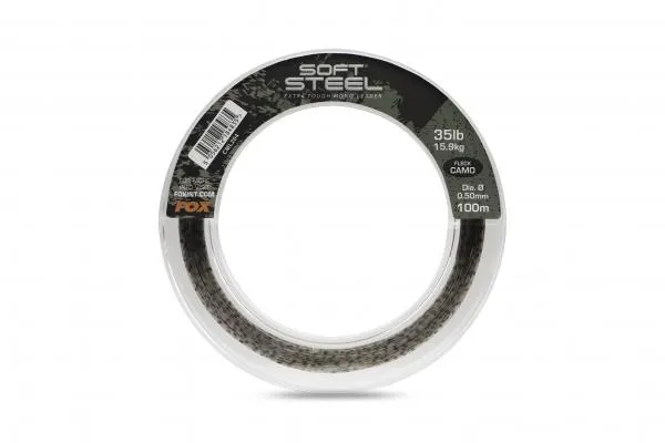 SNECI - Horgász webshop és horgászbolt - Soft Steel Fleck Camo Leader 35lb (15.9kg)  0.50mm x 100m