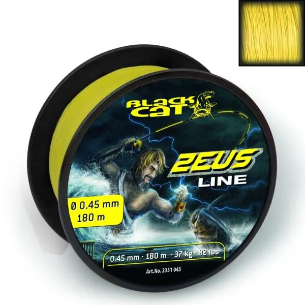 SNECI - Horgász webshop és horgászbolt - Black Cat ? 0,45mm Zeus Line H: 180m 37kg / 82lbs sárga