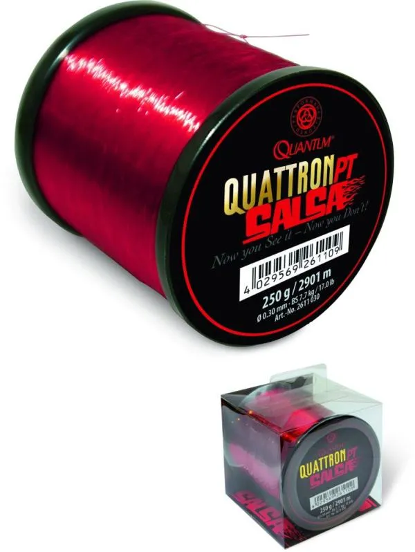SNECI - Horgász webshop és horgászbolt - Quantum ? 0,22mm Quattron Salsa H: 3000m 4,50kg / 9,90lbs átlátszó piros