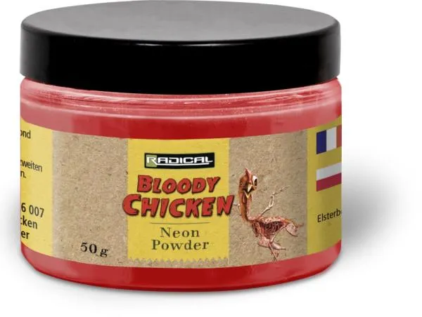 SNECI - Horgász webshop és horgászbolt - Radical Bloody Chicken Neon Powder 50g neon piros