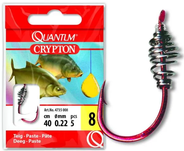 SNECI - Horgász webshop és horgászbolt - #6 Quantum Crypton Paste Előkötött horog piros 0,22mm 40cm 5darab