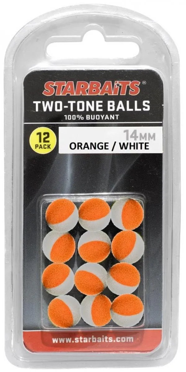 SNECI - Horgász webshop és horgászbolt - Starbaits Two Tones Balls 10mm narancs/fehér 12db lebegő golyó