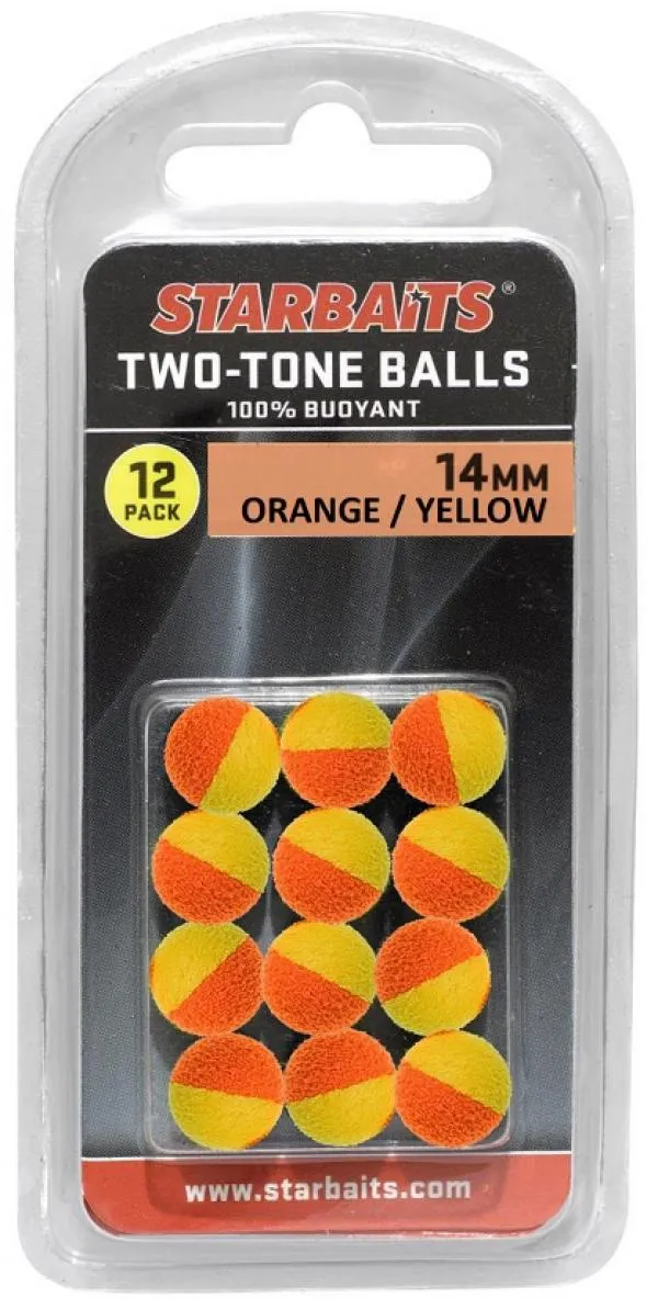SNECI - Horgász webshop és horgászbolt - Starbaits Two Tones Balls 10mm narancs/sárga 12db lebegő golyó
