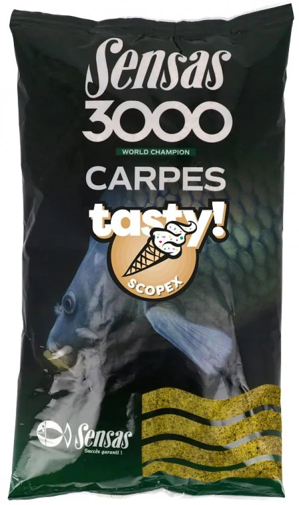 SNECI - Horgász webshop és horgászbolt - Sensas 3000 Carp Tasty Scopex (ponty Scopex) 1kg etetőanyag 