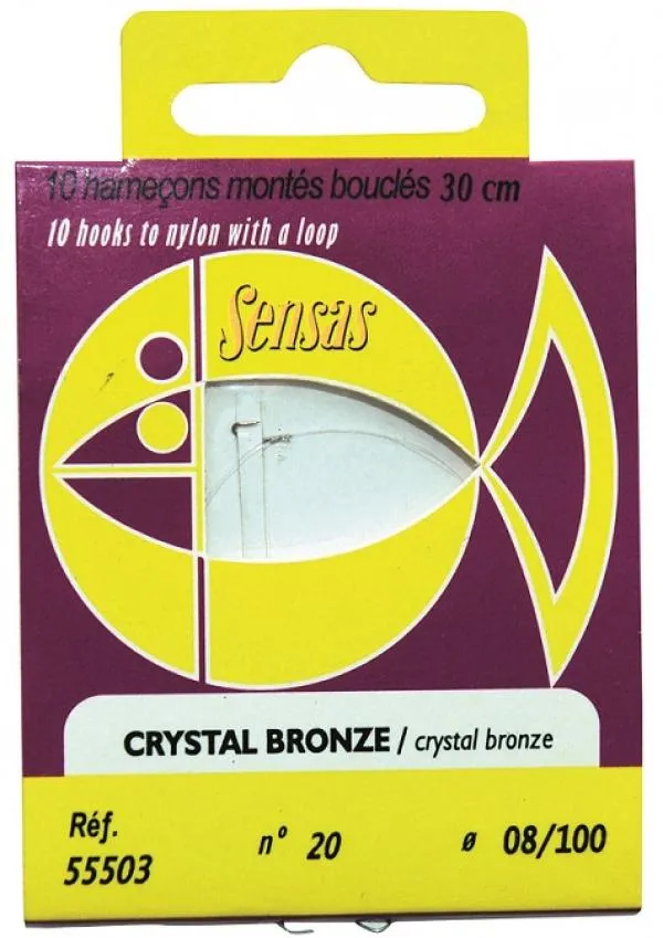 SNECI - Horgász webshop és horgászbolt - Előkötött horog Crystal Bronze 30cm 14/0,14 10db