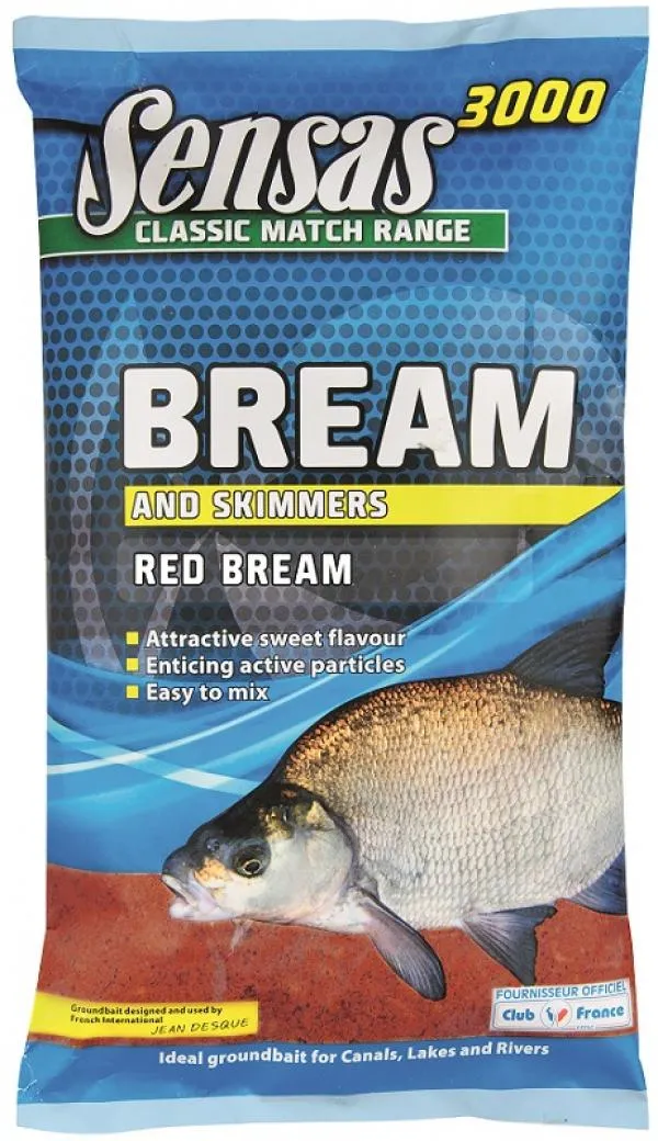 SNECI - Horgász webshop és horgászbolt - Sensas 3000 UK Super Bream Red (dévér-piros) 1kg etetőanyag 