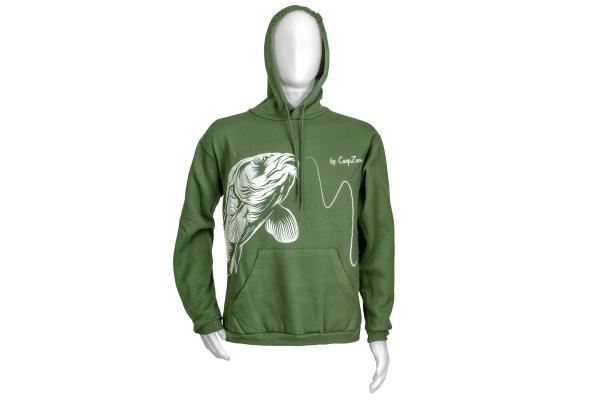 SNECI - Horgász webshop és horgászbolt - CZ Pontyos kapucnis pulóver, 4XL, zöld
