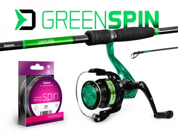 SNECI - Horgász webshop és horgászbolt - Delphin GreenSPIN  210cm 30g+2T+0,22mm pergető szett