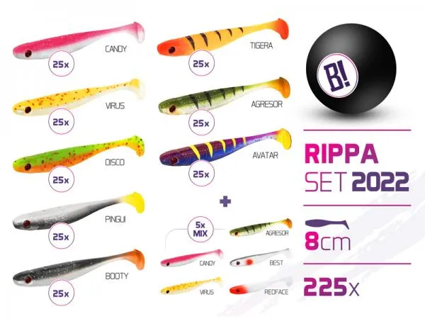 SNECI - Horgász webshop és horgászbolt - BOMB Rippa csali szett 2022 színek 8cm / 225ks-8cm
