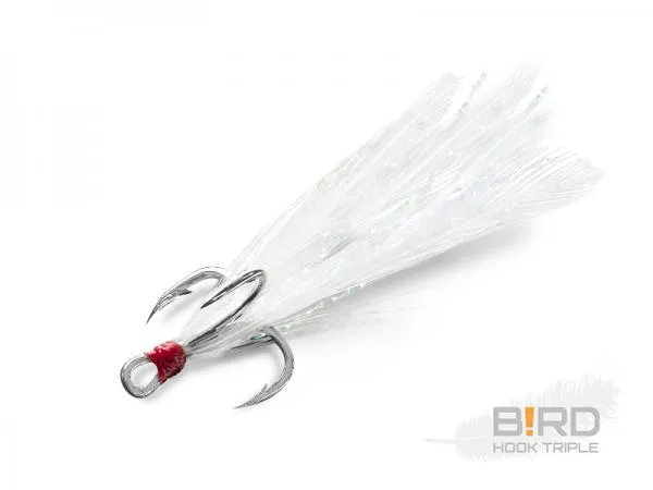SNECI - Horgász webshop és horgászbolt - Delphin B!RD Hook TRIPLE / 3db-fehér tollak #10