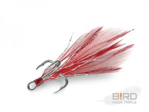 SNECI - Horgász webshop és horgászbolt - Delphin B!RD Hook TRIPLE / 3db-piros tollak #10